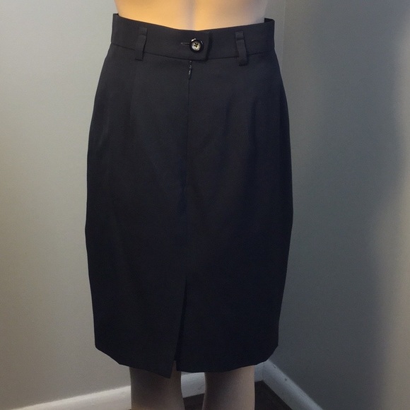 ESCADA ‘LAUREL’ BLACK WOOL KNIT LUXURY MIDI SKIRT - Picture 3 of 7